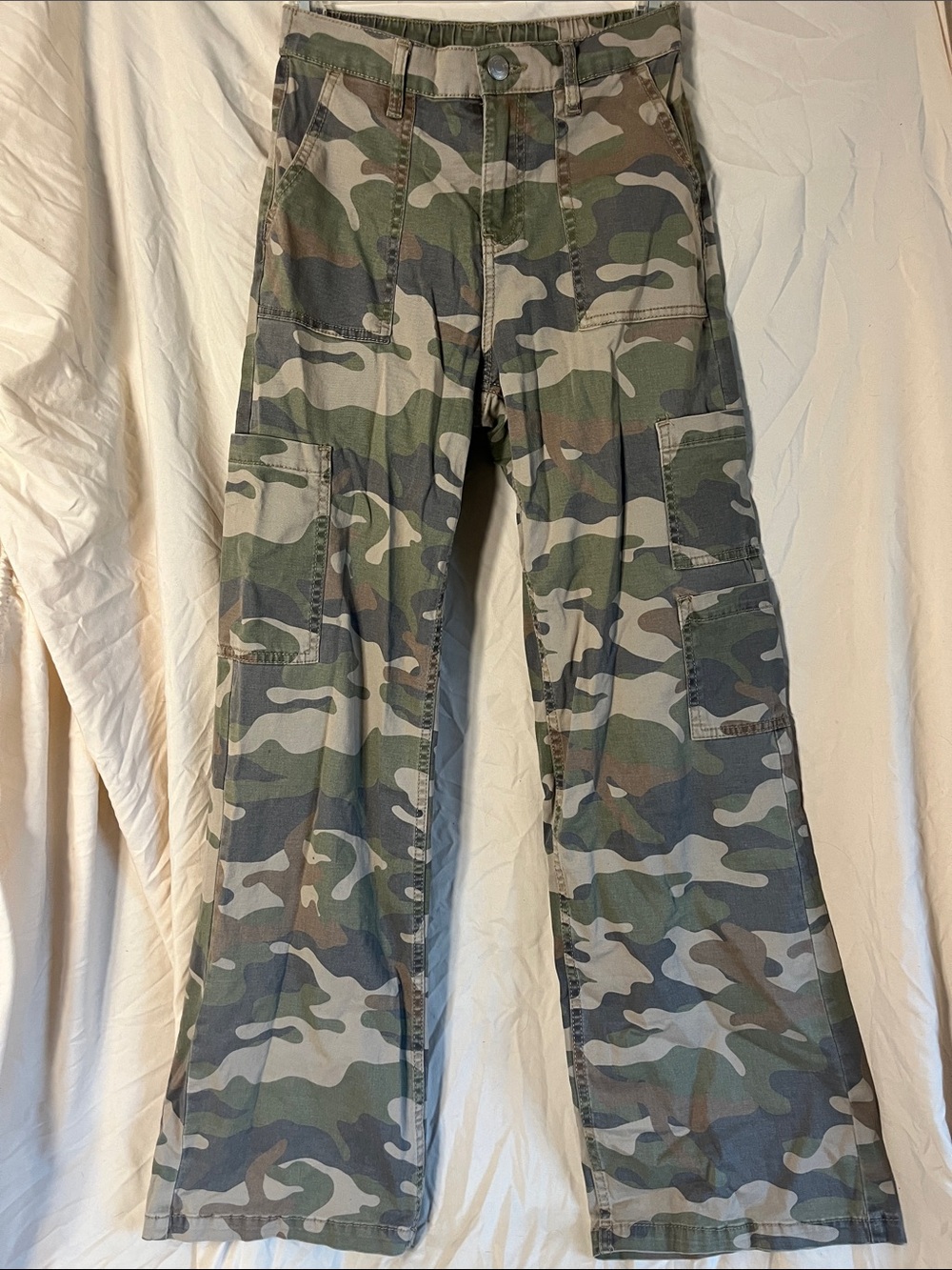No Boundaries Camo Cargo Pants - Green, Brown, Tan